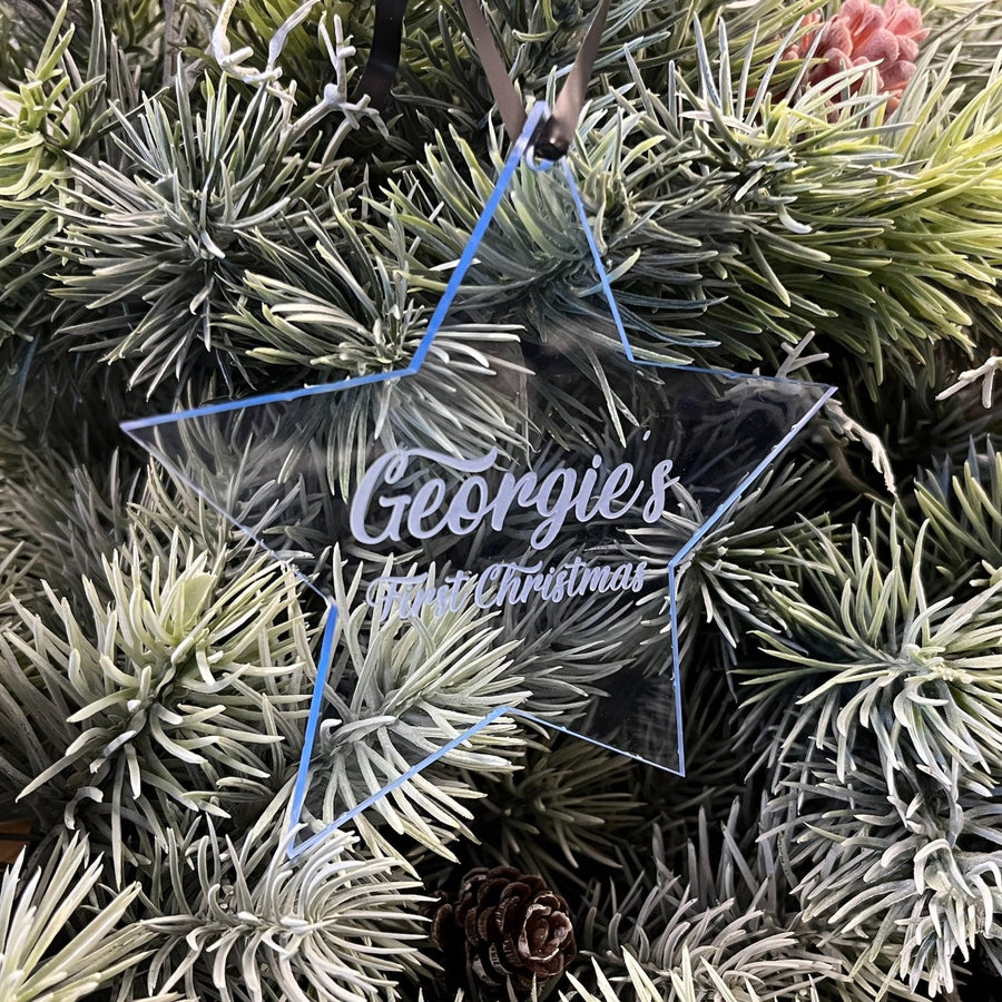 Personalised Star Christmas Tree Decoration