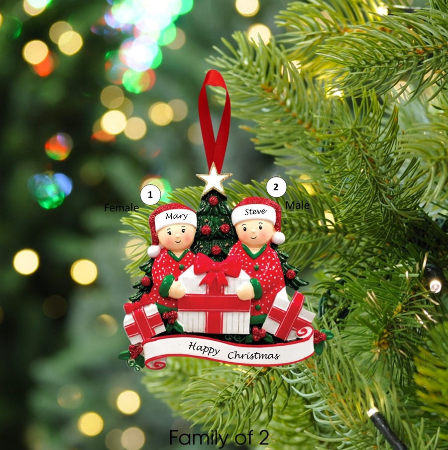 Opening Presents Personalised Christmas Ornament