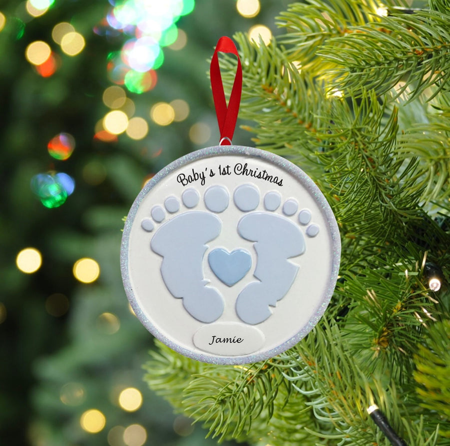 Foot Prints Personalised Christmas Decoration