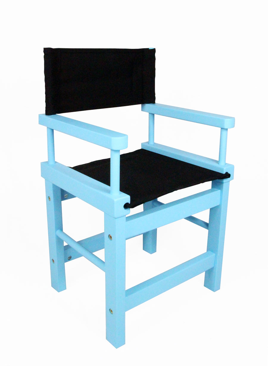 Kids' Directors Chair - Blue Frame, Black Canvas